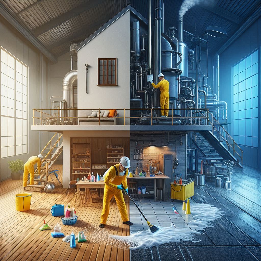 commercial vs. residential cleaning comparison